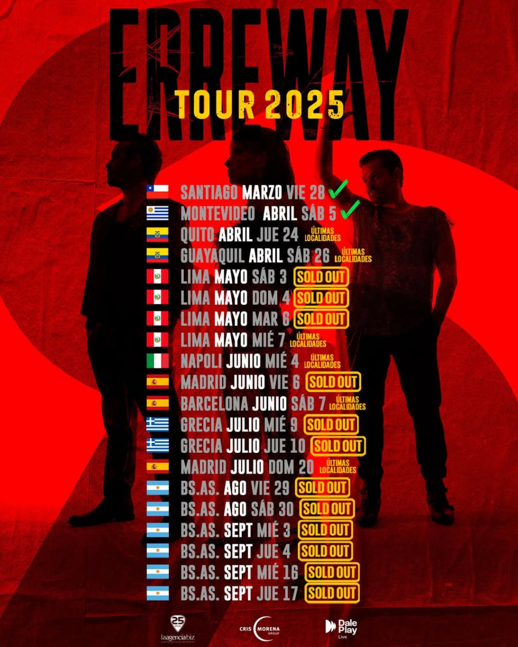 Póster del Erreway Juntos Otra Vez Tour 2025
